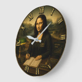 Banker Funny Mona Lisa ラージ壁時計 (傾斜)