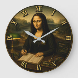 Banker Funny Mona Lisa ラージ壁時計