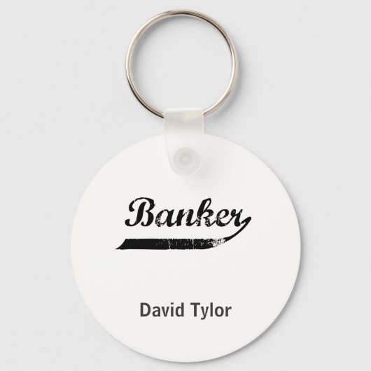 Banker typography キーホルダー (正面)