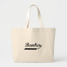 Banker typography ラージトートバッグ