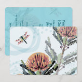 Banksia Flower Dragonfly Art 招待状 (正面/裏面)