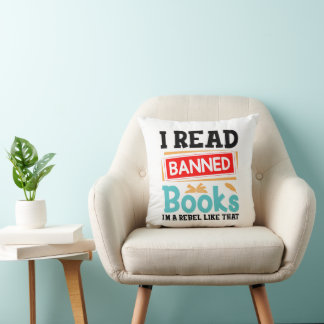 Banned Books Awareness Literacy Rebel クッション
