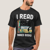 Banned Books Bookworm Reader I Read Banned Books Tシャツ (正面)