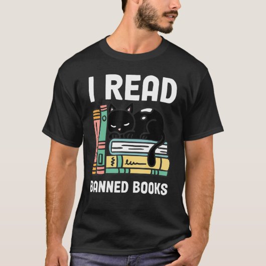 Banned Books Bookworm Reader I Read Banned Books Tシャツ (正面)