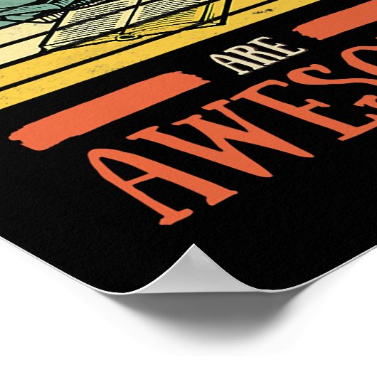 Banned Reader Books Retro Men Women Kids  ポスター (角)