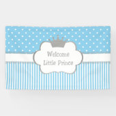 Banner -ベビーシャワー歓迎された小さい王子 横断幕 (横)