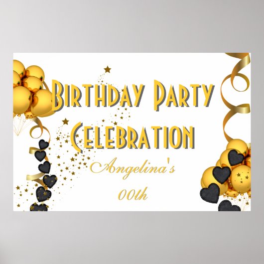 Banner Birthday Celebration Choose your Color ポスター (正面)