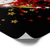 Banner Birthday Party Celebration Red Gold ポスター (角)