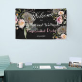 BANNER Elegant Floral Engagement Party Welcome 横断幕 (トレードショー)