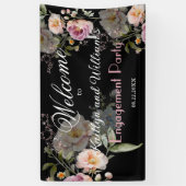 BANNER Elegant Floral Engagement Party Welcome 横断幕 (縦)