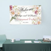 BANNER Elegant Floral Engagement Party Welcome 横断幕 (トレードショー)