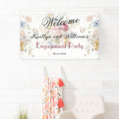 BANNER Elegant Floral Engagement Party Welcome  横断幕 (インサイチュ)