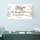 BANNER Elegant Floral Engagement Party Welcome  横断幕 (トレードショー)
