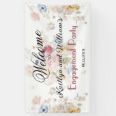 BANNER Elegant Floral Engagement Party Welcome  横断幕 (縦)