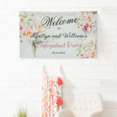 BANNER Elegant Floral Engagement Party Welcome 横断幕 (インサイチュ)