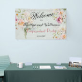 BANNER Elegant Floral Engagement Party Welcome 横断幕 (トレードショー)