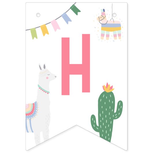 Banner Happy Birthday Oh! Llama Llama バンティングフラッグ (第2の旗)