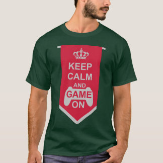 Banner Keep Calm Game On boy Tシャツ
