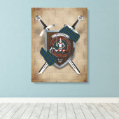 Bannerman Clan Badge Crossed Swords Canvas Print キャンバスプリント (インサイチュ (ウッドフロア))