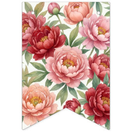 Bannière fanion florale pivoine – Décoration douce バンティングフラッグ