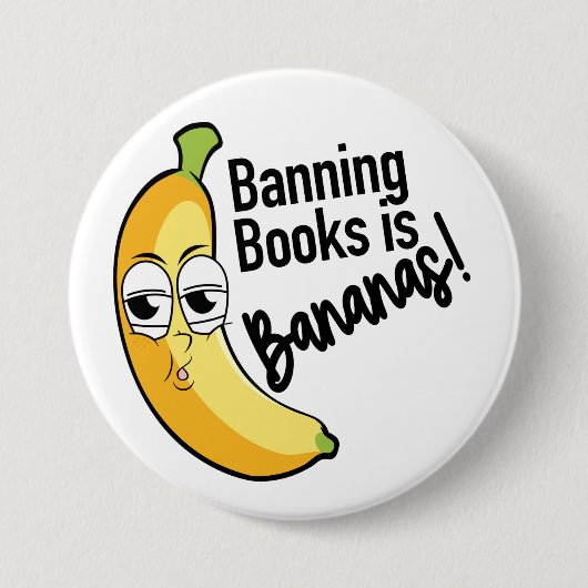 Banning Booksバナナ 缶バッジ (正面)