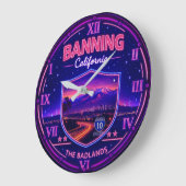 Banning California Neon Mountain ラージ壁時計 (傾斜)
