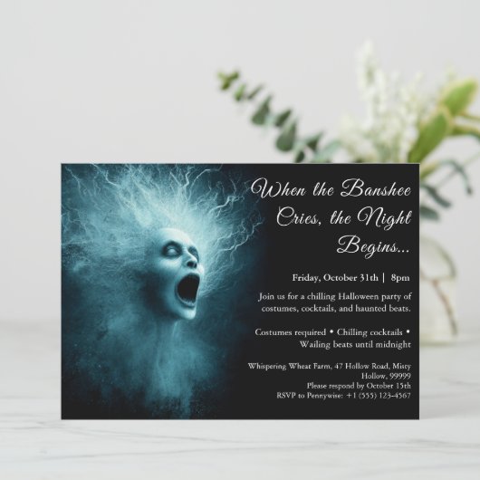 Banshee Cry Halloween Costume Party Invitation 招待状 (スタンド正面)