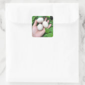 Bantamの鶏の卵は手のひら スクエアシール (バッグ)