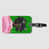 Bantu Knots. Pink and Green. Luggage tag. ラゲッジタグ (正面横)