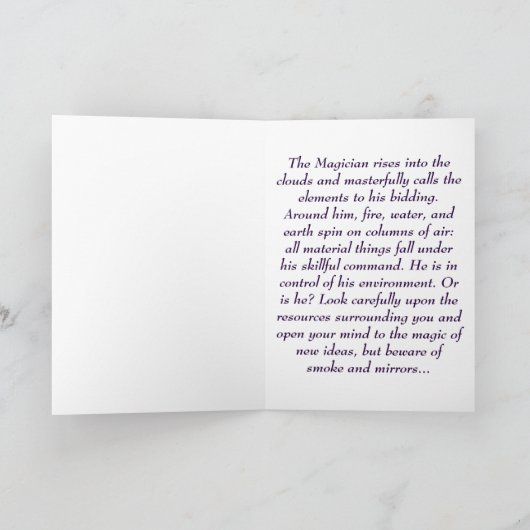 Banxのタロットの手品師の挨拶状 カード (内部)