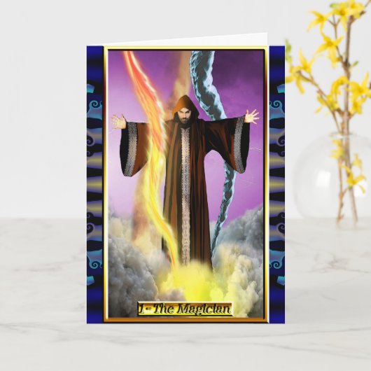 Banxのタロットの手品師の挨拶状 カード (黄色い花)