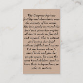 Banxのタロットの皇后の名刺 名刺 (裏面)