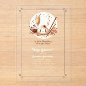 Baoオーブンの"小さな餃子"赤ちゃんシャワー アクリル招待状 (正面)