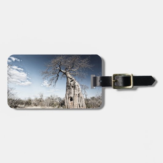Baobab Tree at Mana Pools National Park，ジンバブエ。 ラゲッジタグ (正面横)