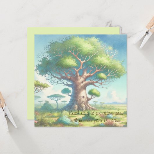 Baobab Tree & Quote	 カード (正面/裏面インサイチュ)