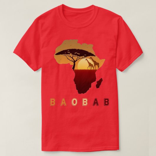 Baobab treesunsets baobab treeアフリカBaobab tree Tシャツ (デザイン正面)