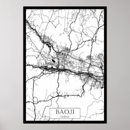 Baoji China City Map ポスター