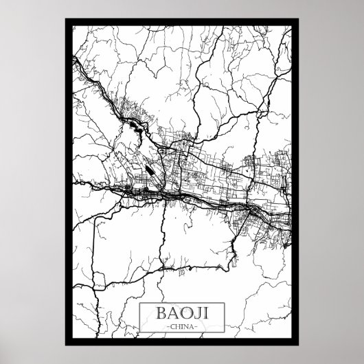 Baoji China City Map ポスター (正面)
