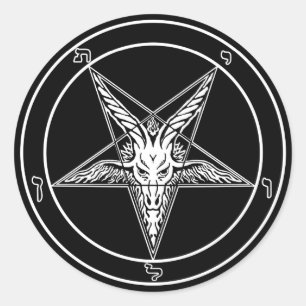 Baphometのオールドスタイルのデカール-大きい3インチ- 6のセット ラウンドシール