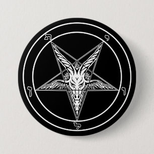 Baphometのオールドスタイルボタン-大きい3インチ 缶バッジ