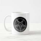 Baphometのクラシックで白いマグの二重Noir Sigil コーヒーマグカップ (左)