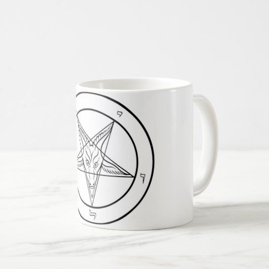 BaphometのマグのSatan Sigilの公式教会 コーヒーマグカップ (正面右)