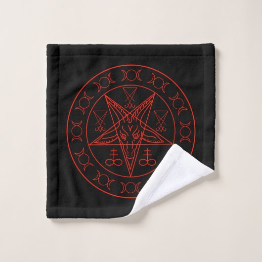 Baphometの三重の月のSigilおよびluciferのsigil ウォッシュタオル (ウォッシュタオル)