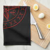 Baphometの三重の月のSigilおよびluciferのsigil キッチンタオル (四つ折り)