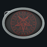 Baphometの三重の月のSigilおよびluciferのsigil 卵形バックル<br><div class="desc">Baphometの三重の月のSigilおよびluciferのsigil

Baphometの赤い五芒星、baphometのヤギ、彼のためのゴシックのギフト、彼女のsatan綴りの悪魔的な男女同権主義教会、witchery、魔力のためのゴシックのギフト</div>