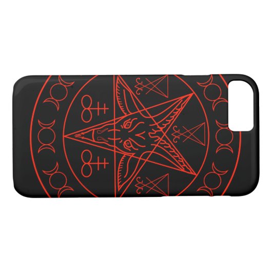 Baphometの三重の月のSigilおよびluciferのsigil Case-Mate iPhoneケース (裏面(横))