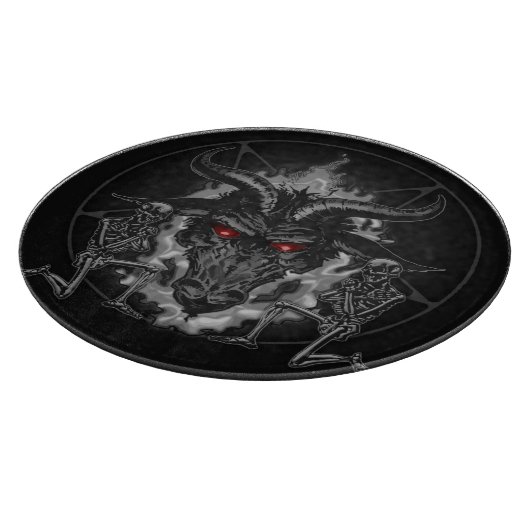 Baphometの五芒星の黒の金属 カッティングボード (角)