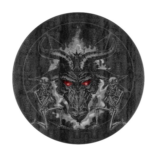 Baphometの五芒星の黒の金属 カッティングボード (正面)
