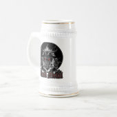 Baphometの五芒星の黒の金属 ビールジョッキ (正面左)