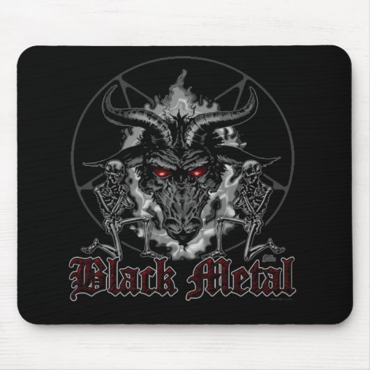 Baphometの五芒星の黒の金属 マウスパッド (正面)